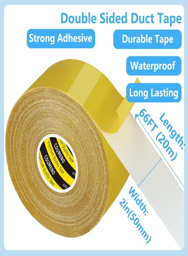 COUMENO Heavy Duty Double Sided Tape - High Tack, 2in X 66FT Multipurpose Non-Marking Removable Tape, Easy Tear, Suitable for Office and Home Mounting - Image 2