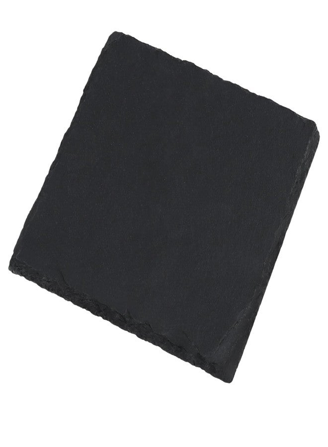 MOUYAT 30 Pack 4x4 Inch Black Slate Plates, Square Slate Cheese Board with Natural Edge, Natural Stone Plates Cutting Board Charcuterie Boards for Cheese, Sushi, Meat, Appetizers - Image 4