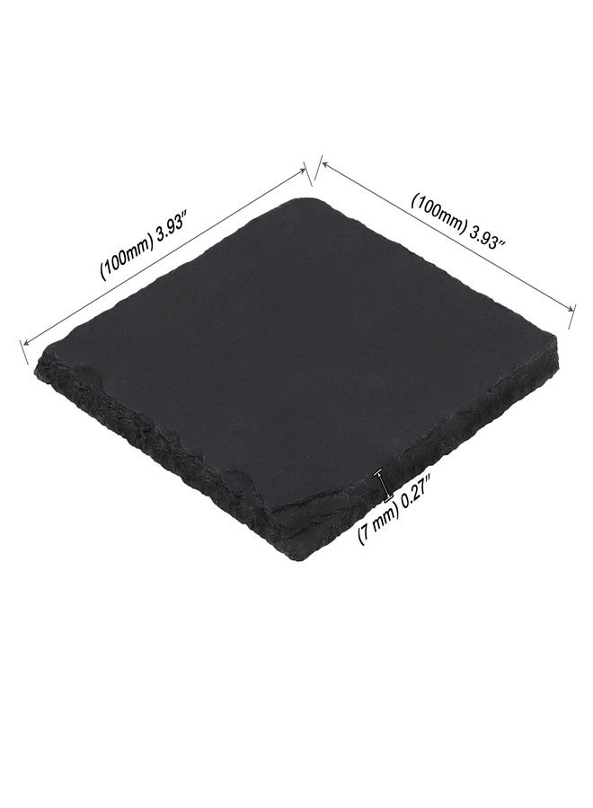 MOUYAT 30 Pack 4x4 Inch Black Slate Plates, Square Slate Cheese Board with Natural Edge, Natural Stone Plates Cutting Board Charcuterie Boards for Cheese, Sushi, Meat, Appetizers - Image 2