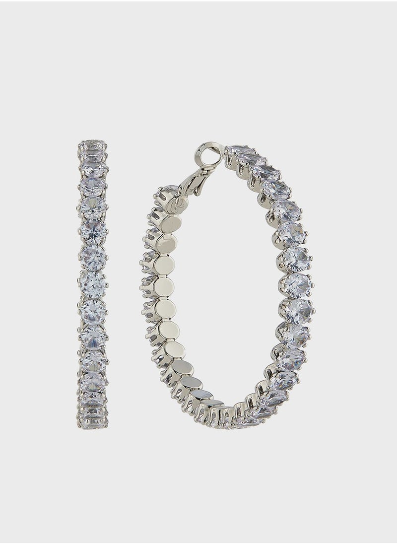 Ella Limited Edition - Rhinestone Hoop Earrings - Image 1