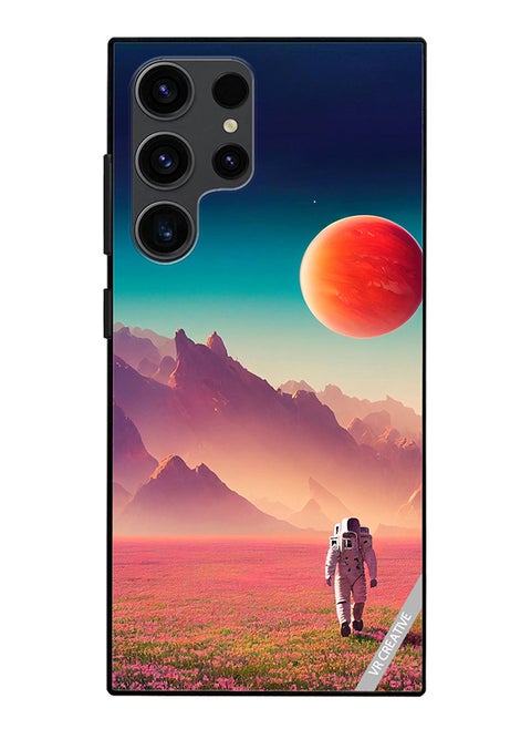 Protective Case Cover For Samsung Galaxy S24 Ultra An Astronaut In A Spacesuit Walks Around An Alien Planet And Explores Its Surface Design Multicolour