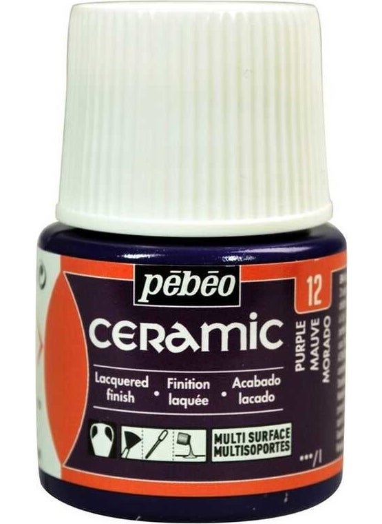 Solvent Based Ceramic Paint 45 ml Bottle - 12 Purple