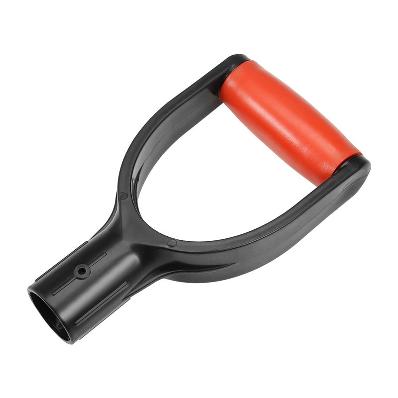 MroMax Shovel D Grip Handle, 1-1/4" Inner Diameter 32mm PVC Spade Snow Shovel Replacement Handle Garden Accessories for Digging Raking Tool Red-Black - Image 1