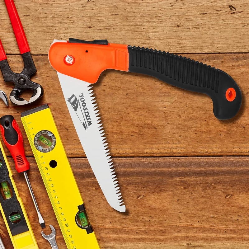 WixiTool Folding Pruning Saw, Hand Held Design Jab Saw for Trimming Gardening Camping Hiking PVC Bone Cutting Wood, Portable Survival Foldable Saw with Rugged Blade(7") Ergonomic Non-Slip Handle Security Lock - Image 5