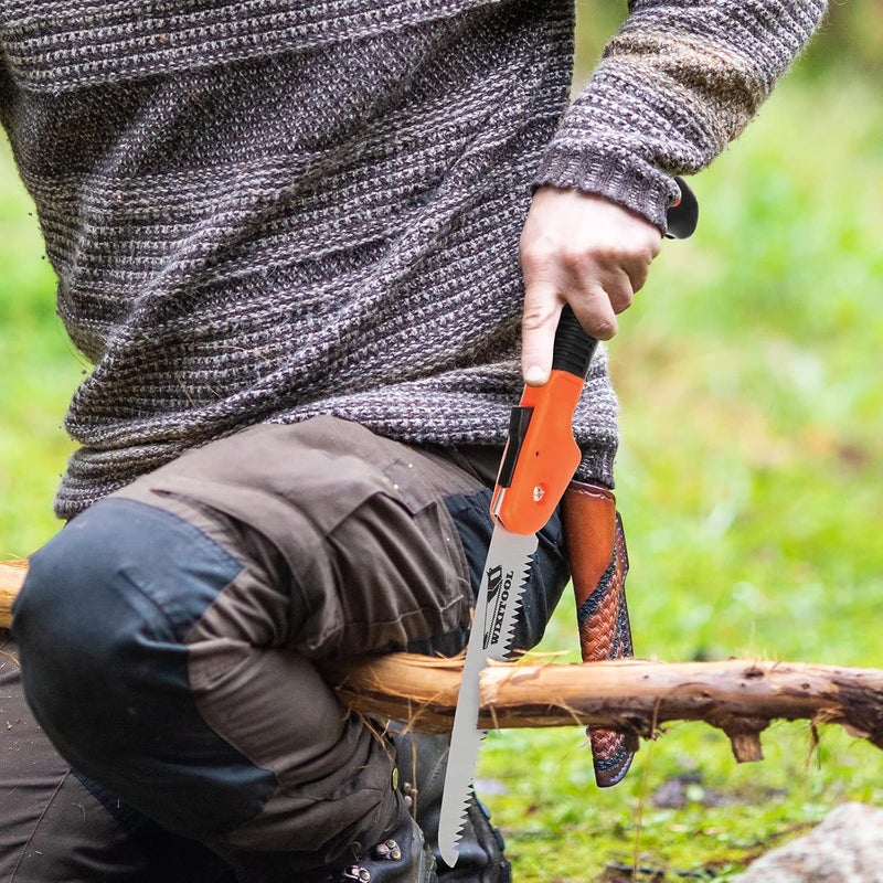 WixiTool Folding Pruning Saw, Hand Held Design Jab Saw for Trimming Gardening Camping Hiking PVC Bone Cutting Wood, Portable Survival Foldable Saw with Rugged Blade(7") Ergonomic Non-Slip Handle Security Lock - Image 3