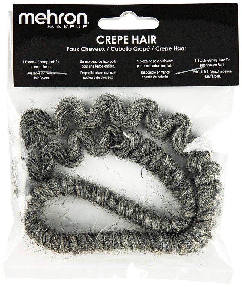 Mehron Makeup Crepe Hair | Fake Hair for Special Effects Makeup, Theatre, Stage & Screen, Cosplay, Halloween FX| 12 Inch Extra Long Braid (Medium Grey) - Image 3