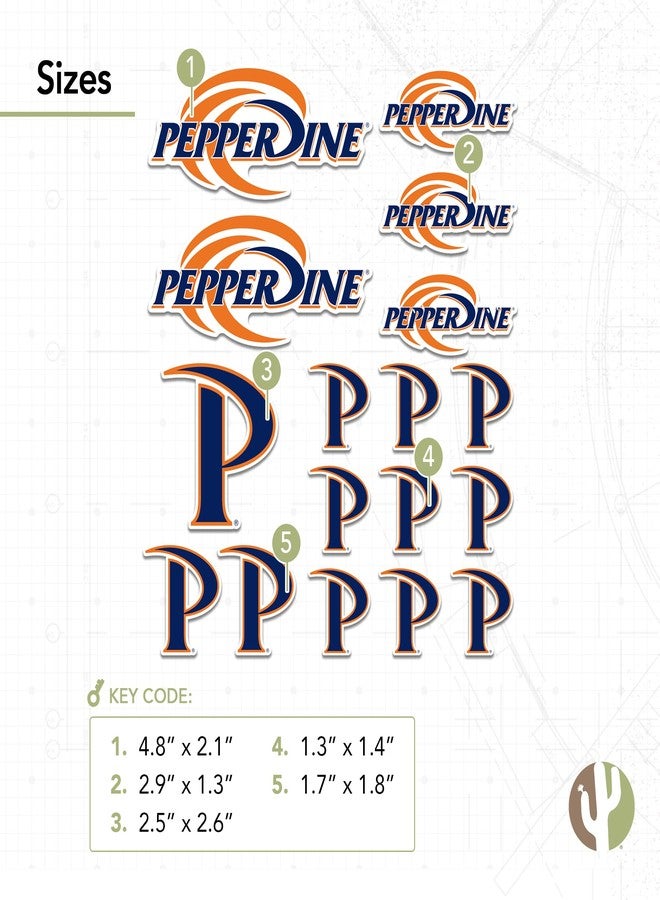 Desert Cactus Pepperdine University Sticker Pepperdine Waves Vinyl Decal Laptop Water Bottle Car Scrapbook Sheet (Type 1-1) - Image 3
