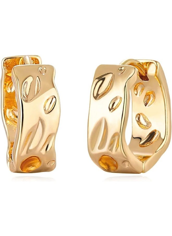 Mevecco - Women Huggie Earrings Gold Hoop 14K Gold Filled Small Simple Handmade Hypoallergenic Everyday Jewelry - Image 1