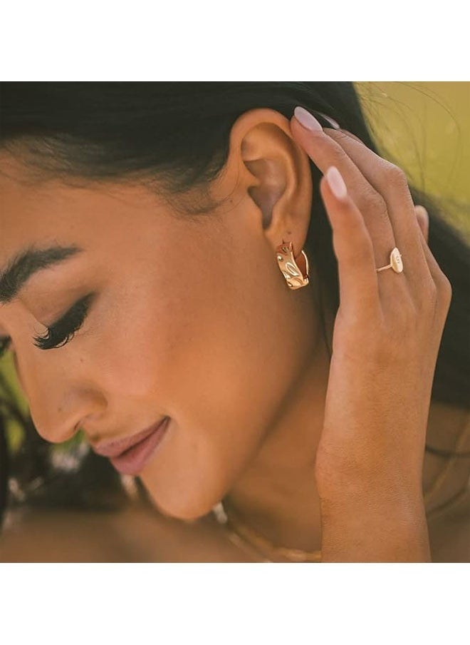 Mevecco - Women Huggie Earrings Gold Hoop 14K Gold Filled Small Simple Handmade Hypoallergenic Everyday Jewelry - Image 1