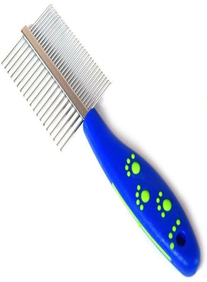 Agirav Double Sided Dog Grooming Comb with Soft Grip Handle, Reduces Shedding, Wide and Narrow Space Stainless Steel Pins for Detangling and Flea Removal - Image 1