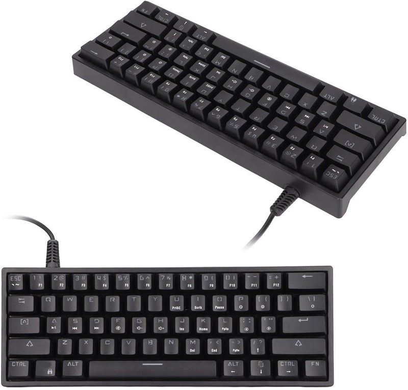 لوحة مفاتيح ميكانيكية K101 مع إضاءة خلفية RGB، 61 مفتاحًا، لوحة مفاتيح ألعاب مدمجة، سلكية زرقاء مع تبريد لأجهزة الكمبيوتر الشخصية والمحمولة، بلاستيك ABS للاستخدام المنزلي - Image 2