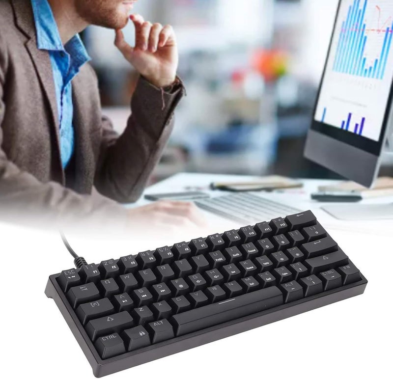 لوحة مفاتيح ميكانيكية K101 مع إضاءة خلفية RGB، 61 مفتاحًا، لوحة مفاتيح ألعاب مدمجة، سلكية زرقاء مع تبريد لأجهزة الكمبيوتر الشخصية والمحمولة، بلاستيك ABS للاستخدام المنزلي - Image 4