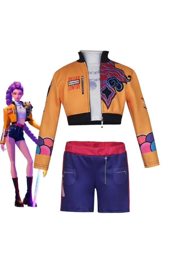 KPop demon hunter Cosplay Costume Rumi Zoey Mira K-Pop Demon Hunters Cosplay Girls Style Stage Performance Clothes 6to7 years 120cm - Image 1