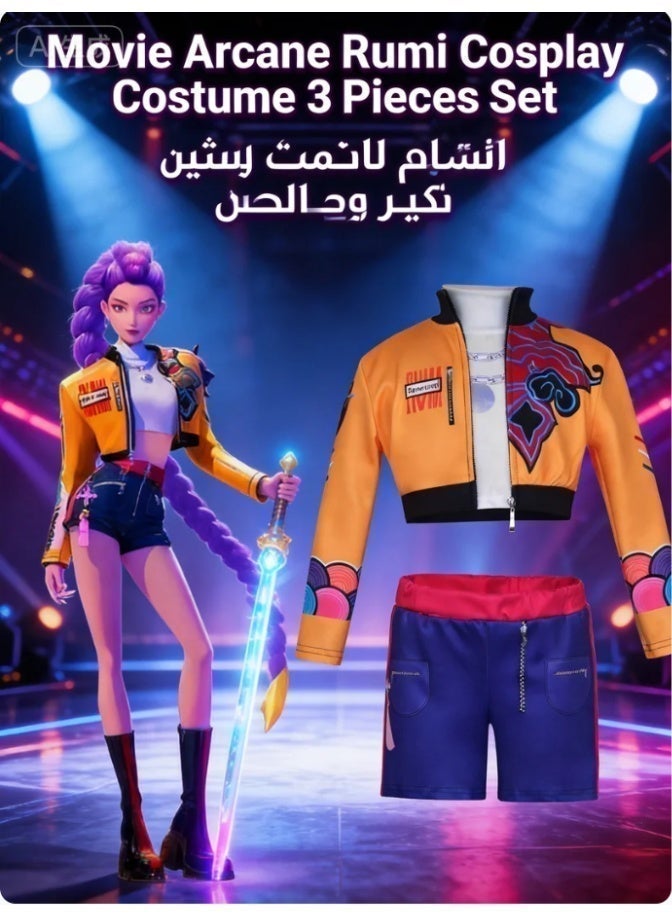 زي كوسبلاي صائد شياطين KPop رومي زوي ميرا كيبوب صائدو الشياطين تنكر الفتيات على طريقة الأداء المسرحي الملابس 6 إلى 7 سنوات 120 سم - Image 1