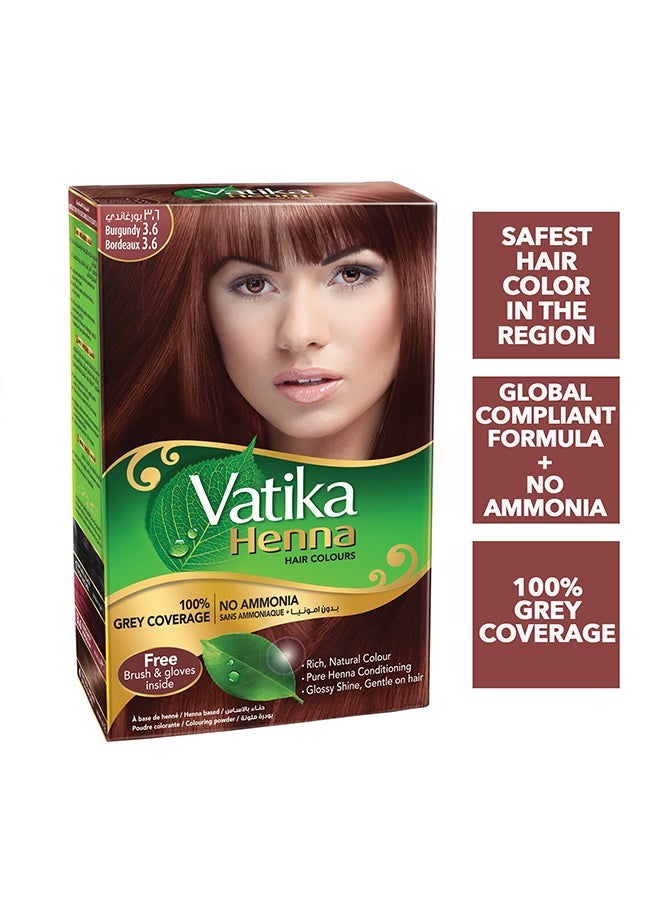 VATIKA حزمة صبغة شعر الحناء من 2 بلون بورجوندي 60.0 جرام - Image 3