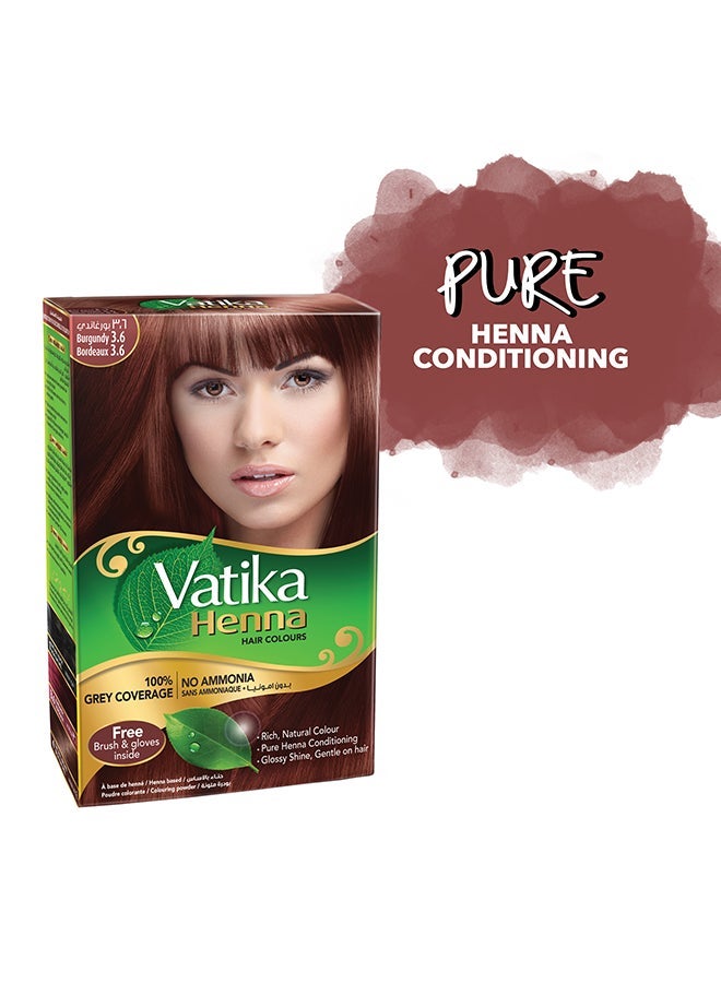 VATIKA حزمة صبغة شعر الحناء من 2 بلون بورجوندي 60.0 جرام - Image 4