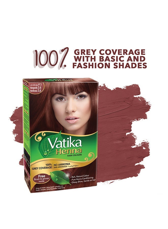 VATIKA حزمة صبغة شعر الحناء من 2 بلون بورجوندي 60.0 جرام - Image 2