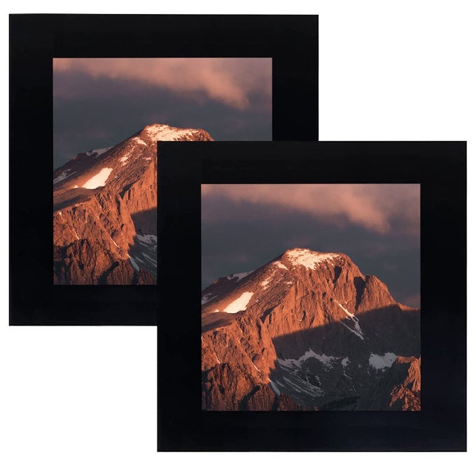 4X4 BLACK PICTURE FRAMES SET OF 2 SQUARE SOLID WOOD PHOTO FRAME FOR TABLETOP OR WALL MOUNTING