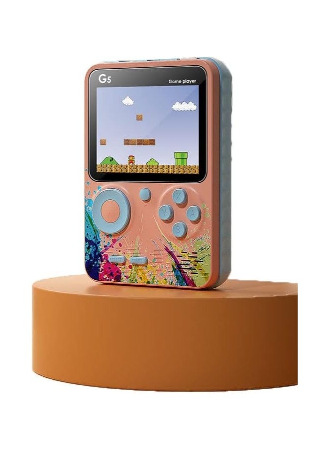 G5 Handheld Game Console Cartoon Version Childhood Nostalgic Double Mini Portable Handheld Macaron Game Console (Pink) - Image 1