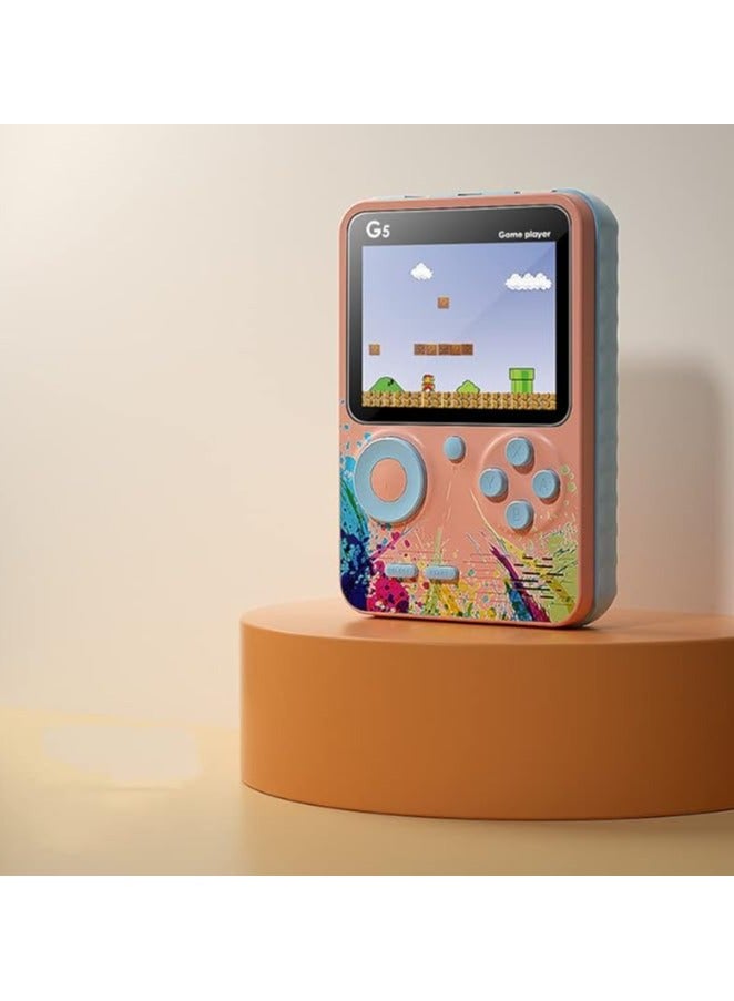 G5 Handheld Game Console Cartoon Version Childhood Nostalgic Double Mini Portable Handheld Macaron Game Console (Pink) - Image 2