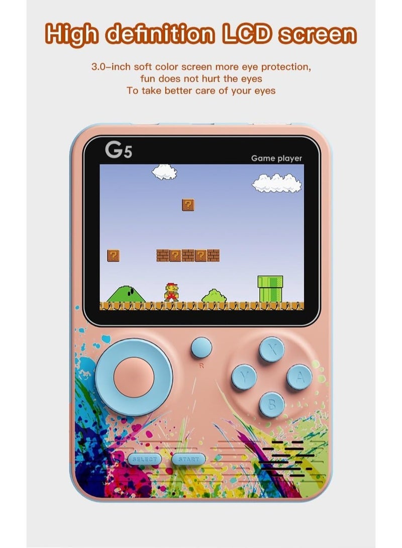 G5 Handheld Game Console Cartoon Version Childhood Nostalgic Double Mini Portable Handheld Macaron Game Console (Pink) - Image 5