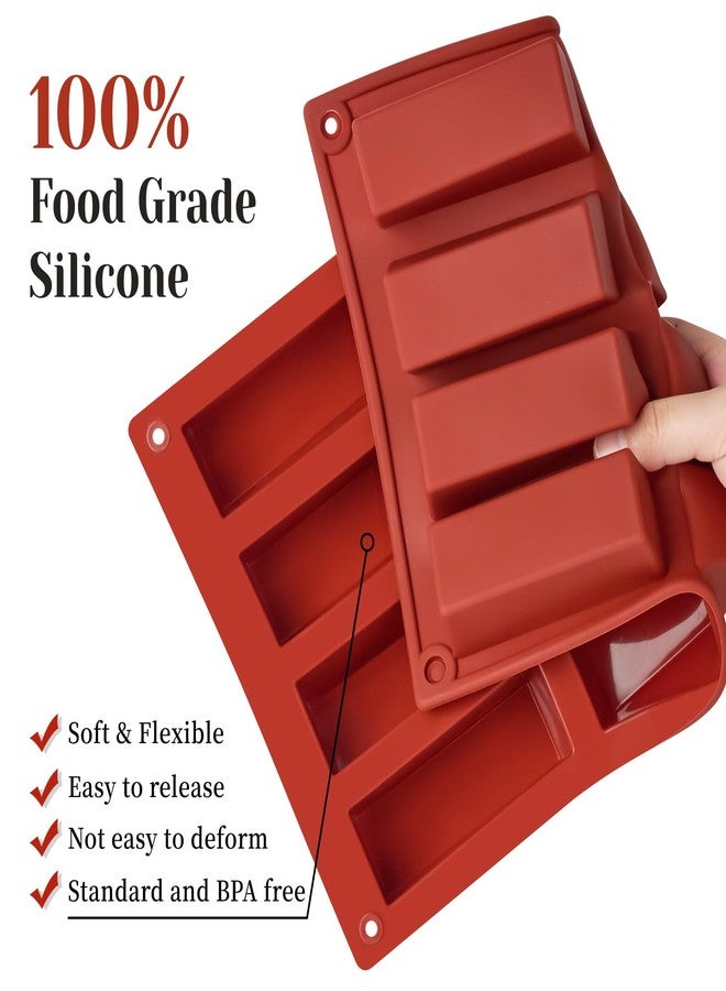 CLUEWR 2 Pack Silicone Granola Bar Molds, 12 Cavity Rectangle Protein Bar Mold Silicone Baking Molds for Butter/Chocolate/Candy/Cereal/Energy Bars - Image 3