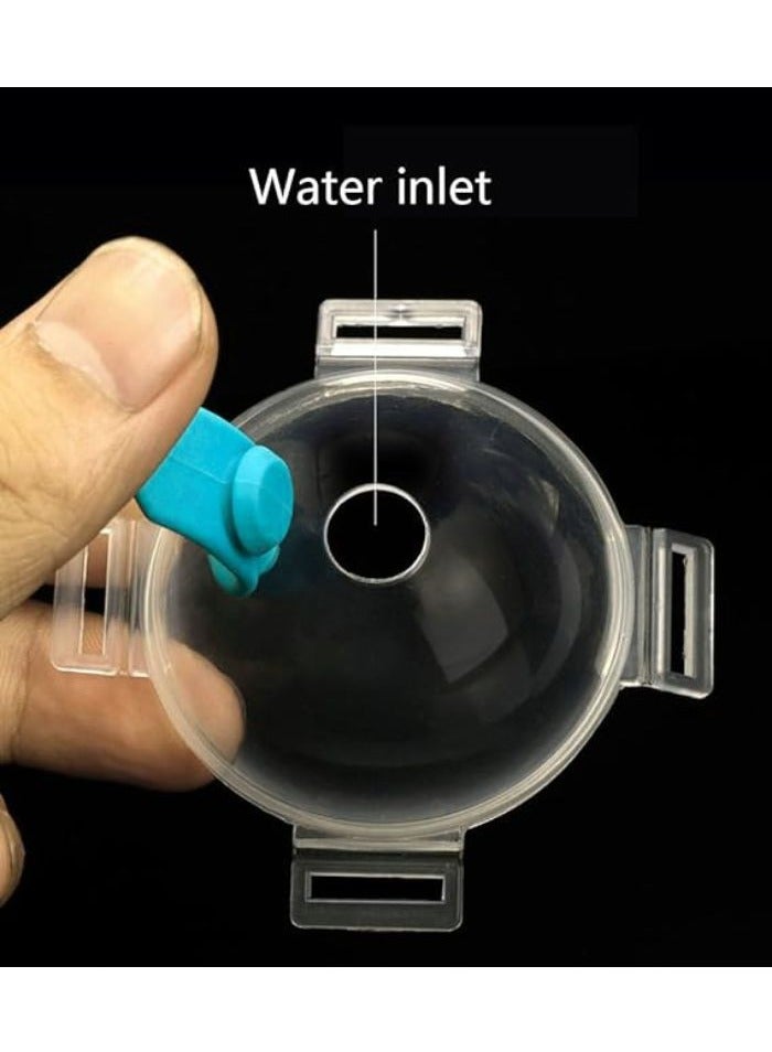 صانع مكعبات الثلج الكرة قالب مكعبات الثلج قالب سيليكون صانع كرات الثلج والكوكتيل قالب دائري بغطاء بسداده،صينية كبيرة،4قطع (سداده ,أزرق فاتح) - Image 4