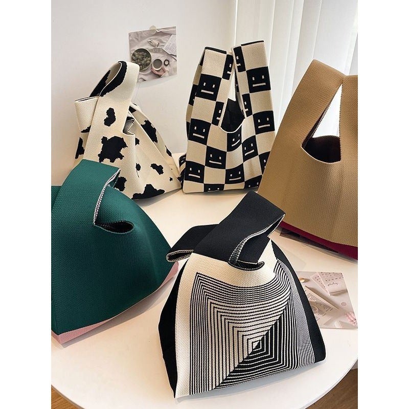 Japanese And K-Style Ins Internet Celebrity New Handbag Versatile Hand-Carrying Casual Tote Bag Manufacturer Knitted Bag Handmade - Image 2