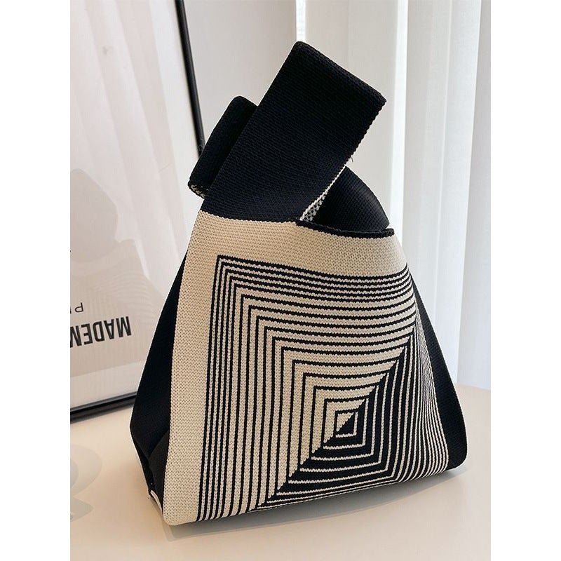 Japanese And K-Style Ins Internet Celebrity New Handbag Versatile Hand-Carrying Casual Tote Bag Manufacturer Knitted Bag Handmade - Image 3