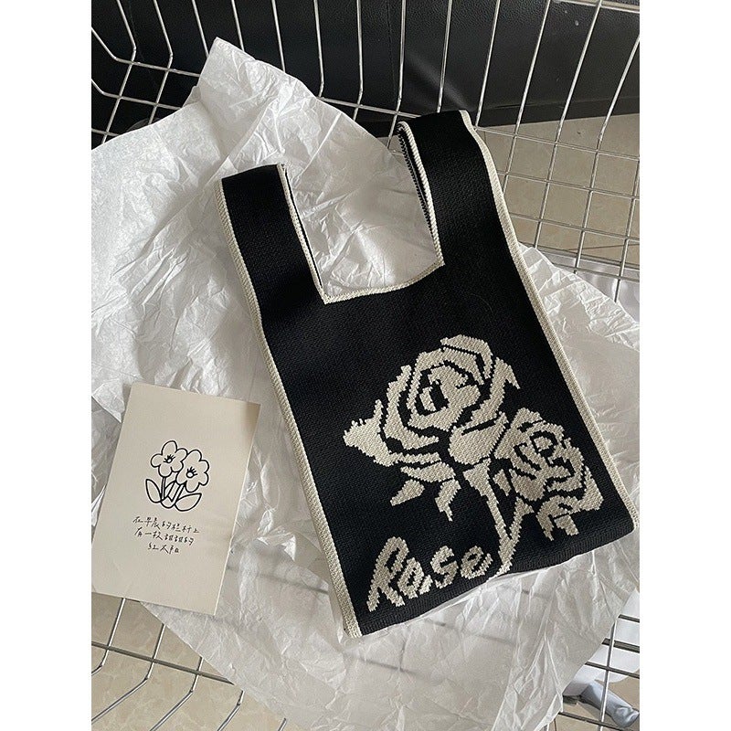 Japanese And K-Style Ins Internet Celebrity New Handbag Versatile Hand-Carrying Casual Tote Bag Manufacturer Knitted Bag Handmade - Image 4