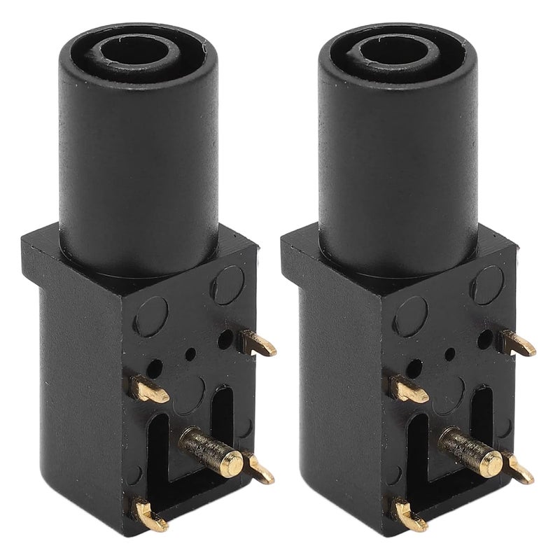 Black 4mm Welded Banana Socket High Conductivity Brass PA Nylon for Multimeters Electrical Testing 2pcs - Image 1