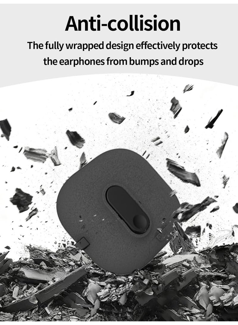 QIRG Compatible with Huawei FreeClip 2 Case with Stand,Full Drop Protection Automatic Snap Switch Design with Cleaner Kit -Black - Image 2