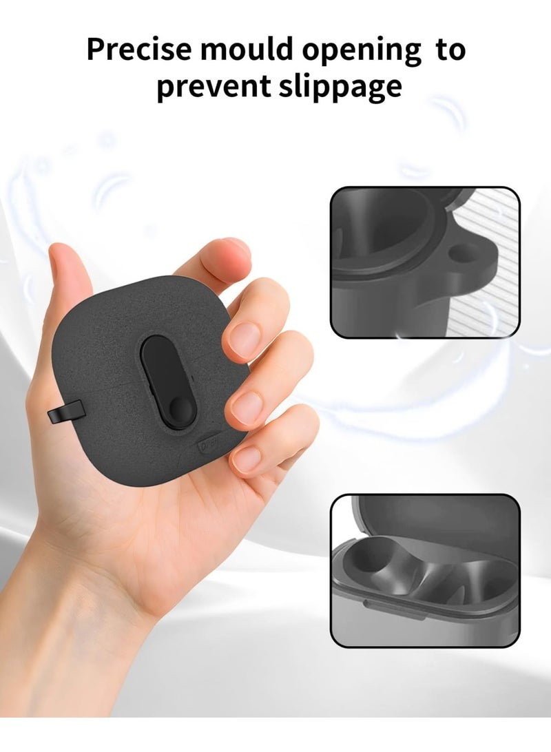 QIRG Compatible with Huawei FreeClip 2 Case with Stand,Full Drop Protection Automatic Snap Switch Design with Cleaner Kit -Black - Image 5