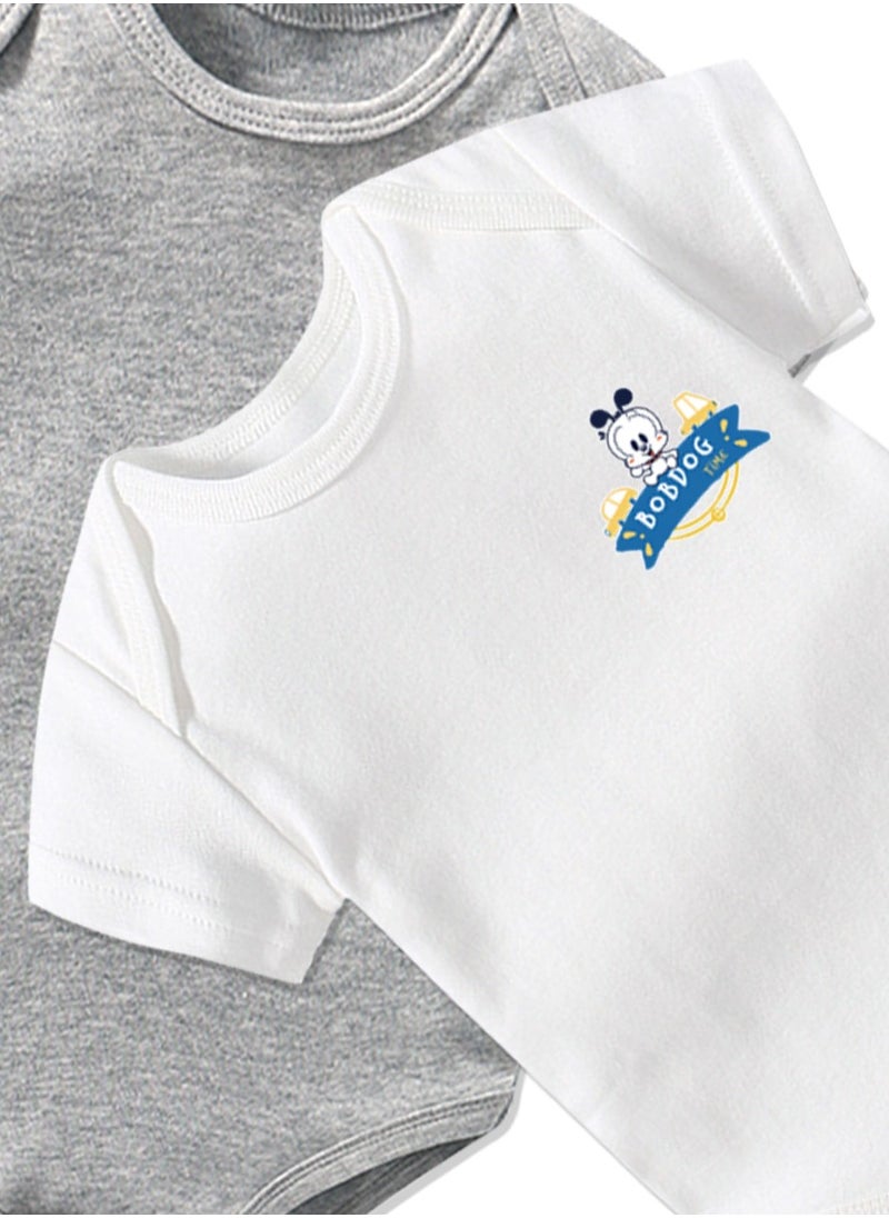 BOBDOG Bobdog Unisex 100% Cotton Natural Comfort Infant Baby Bodysuit-White  - Image 3