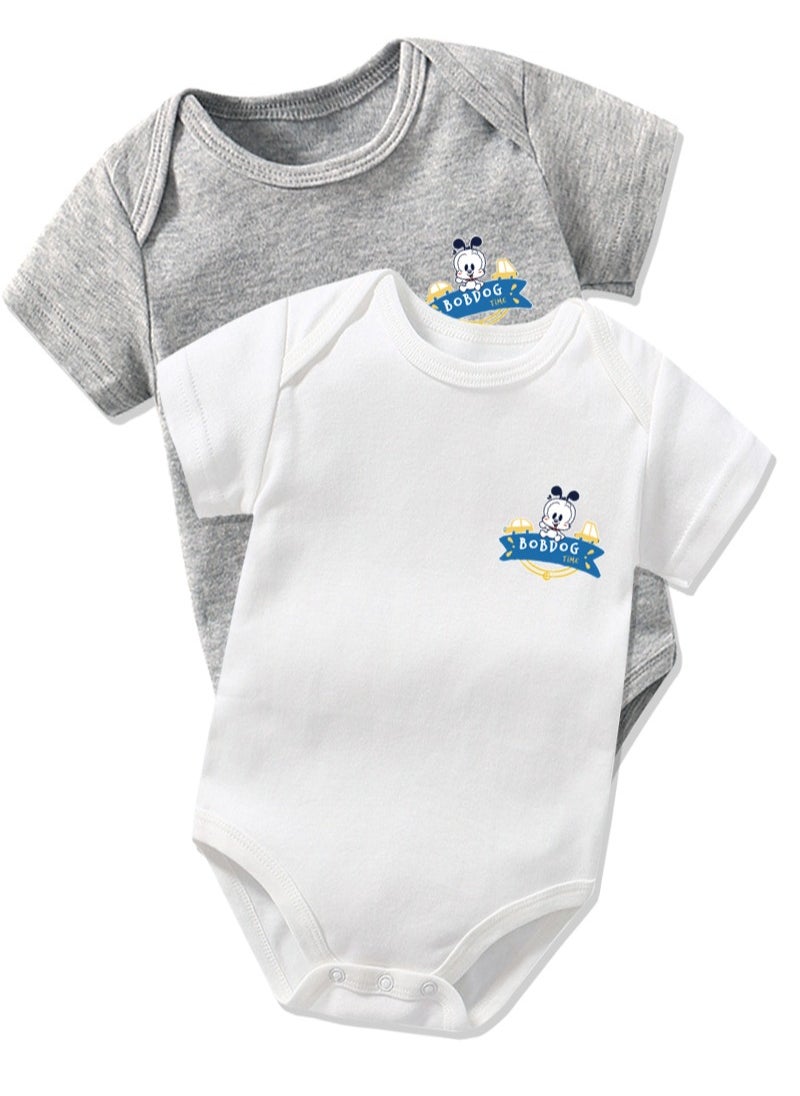 BOBDOG Bobdog Unisex 100% Cotton Natural Comfort Infant Baby Bodysuit-White  - Image 2