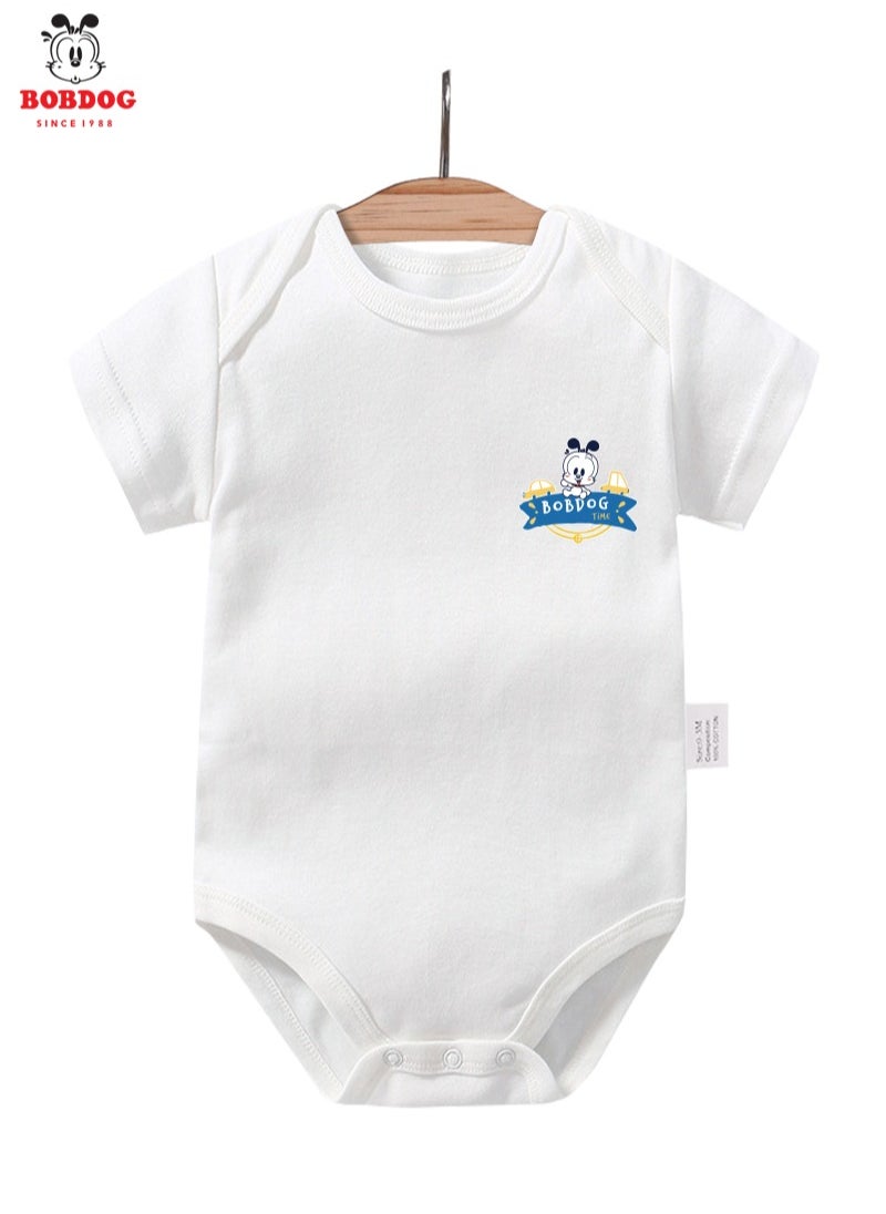 BOBDOG Bobdog Unisex 100% Cotton Natural Comfort Infant Baby Bodysuit-White  - Image 1