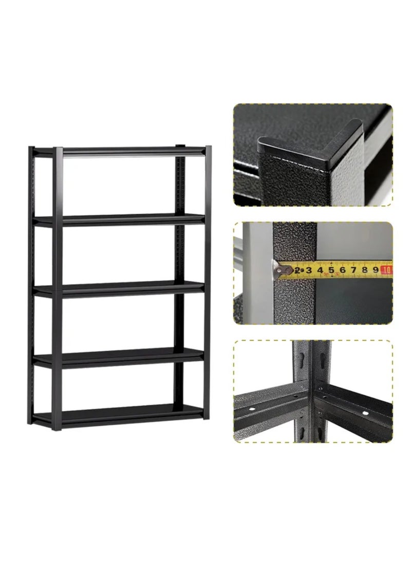 شاربدو رفوف تخزين 5 رف - طبقات قابل للتعديل حسب الطلب  سهلة التركيب بدون مسامير بكفرات لسهولة الحركة بإطار حديدي متعدد الوظائف مجلفنة ومحمية من التآكل ومتعددة المستويات مطبخ  فرن ميكروويف  مستودع  مكتب غرفة المعيشة - Image 2