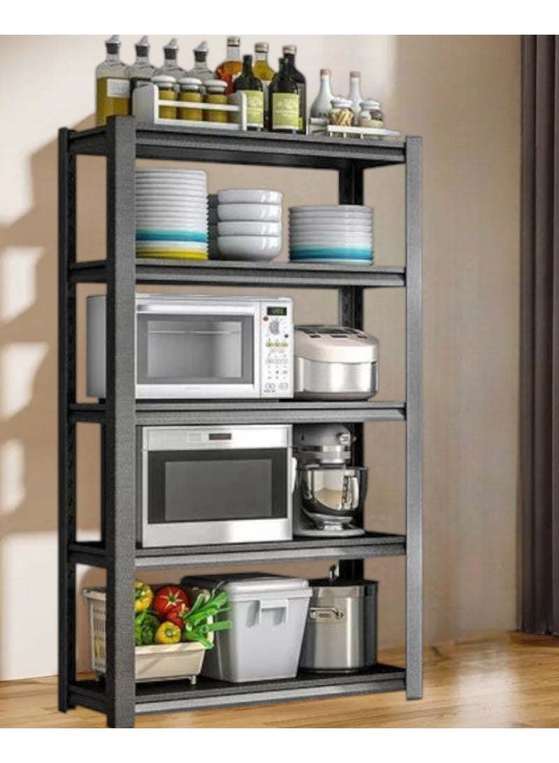 شاربدو رفوف تخزين 5 رف - طبقات قابل للتعديل حسب الطلب  سهلة التركيب بدون مسامير بكفرات لسهولة الحركة بإطار حديدي متعدد الوظائف مجلفنة ومحمية من التآكل ومتعددة المستويات مطبخ  فرن ميكروويف  مستودع  مكتب غرفة المعيشة - Image 4