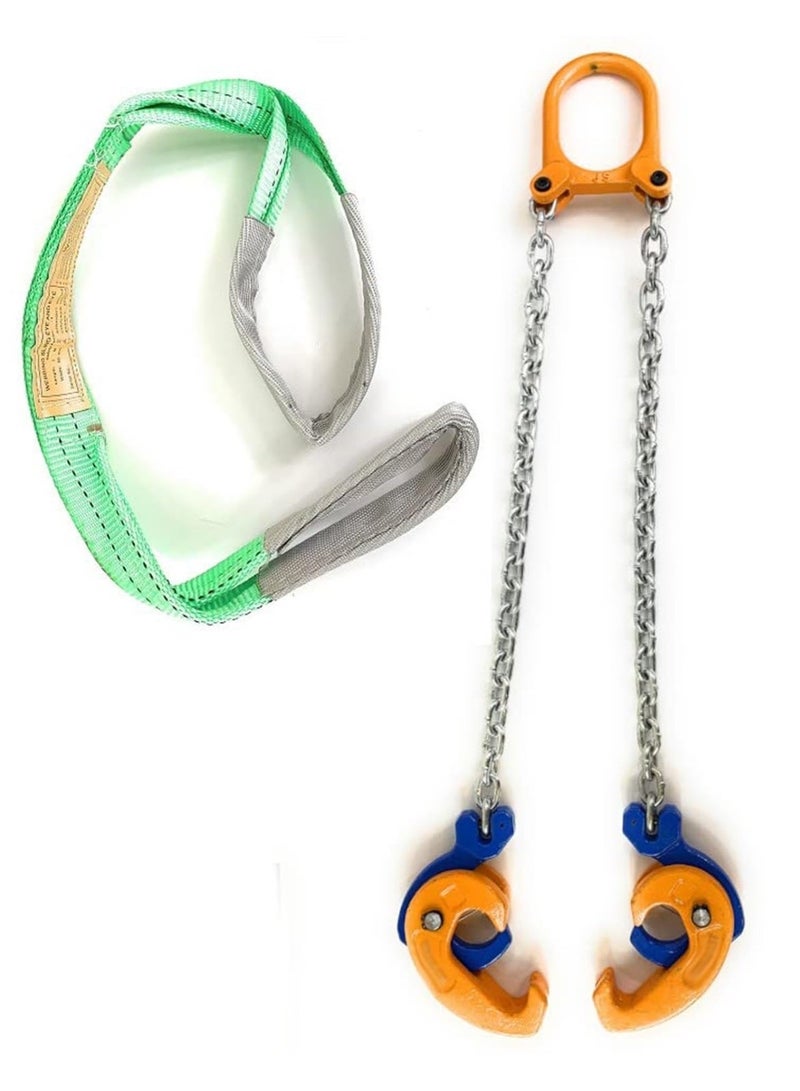 55 Gallon Crane - 1T - Heavy-Duty Lever Chain Hoist with Safety Latch Hooks and Durable Load Chain - Ideal for Industrial Lifting, Construction, Warehouses, and Workshops