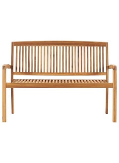 vidaxl Modern Design Stacking Garden Bench with Cushion 128.5 cm Solid Teak Wood  - Image 2