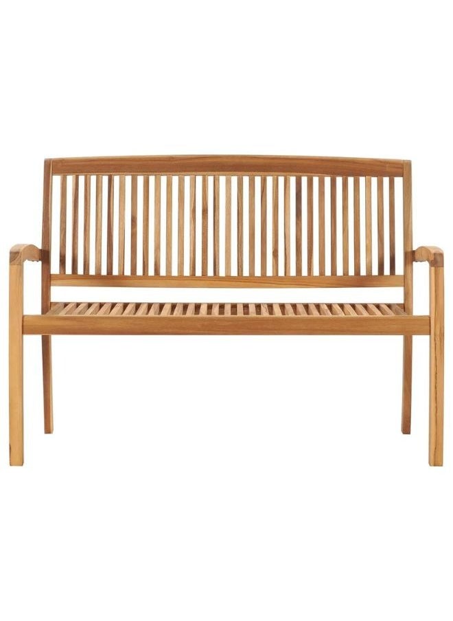 vidaxl - Modern Design Stacking Garden Bench with Cushion 128.5 cm Solid Teak Wood - Image 1