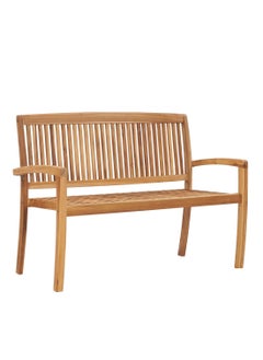 vidaxl Modern Design Stacking Garden Bench with Cushion 128.5 cm Solid Teak Wood  - Image 3