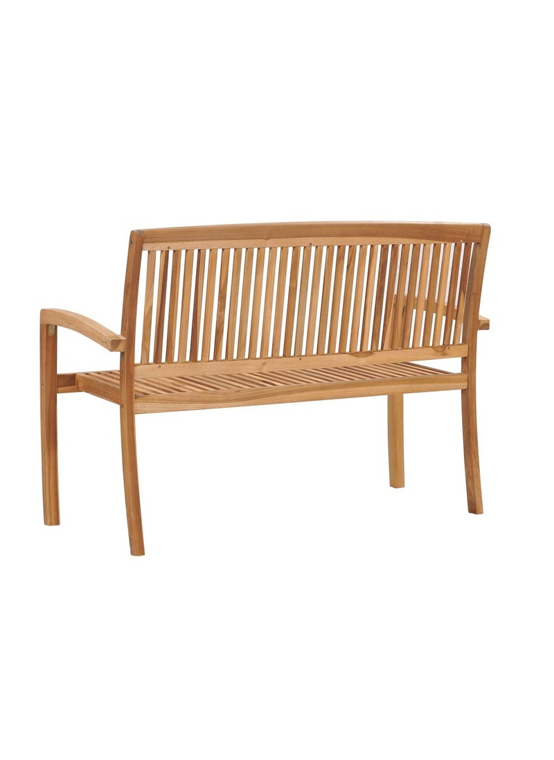vidaxl - Modern Design Stacking Garden Bench with Cushion 128.5 cm Solid Teak Wood - Image 1