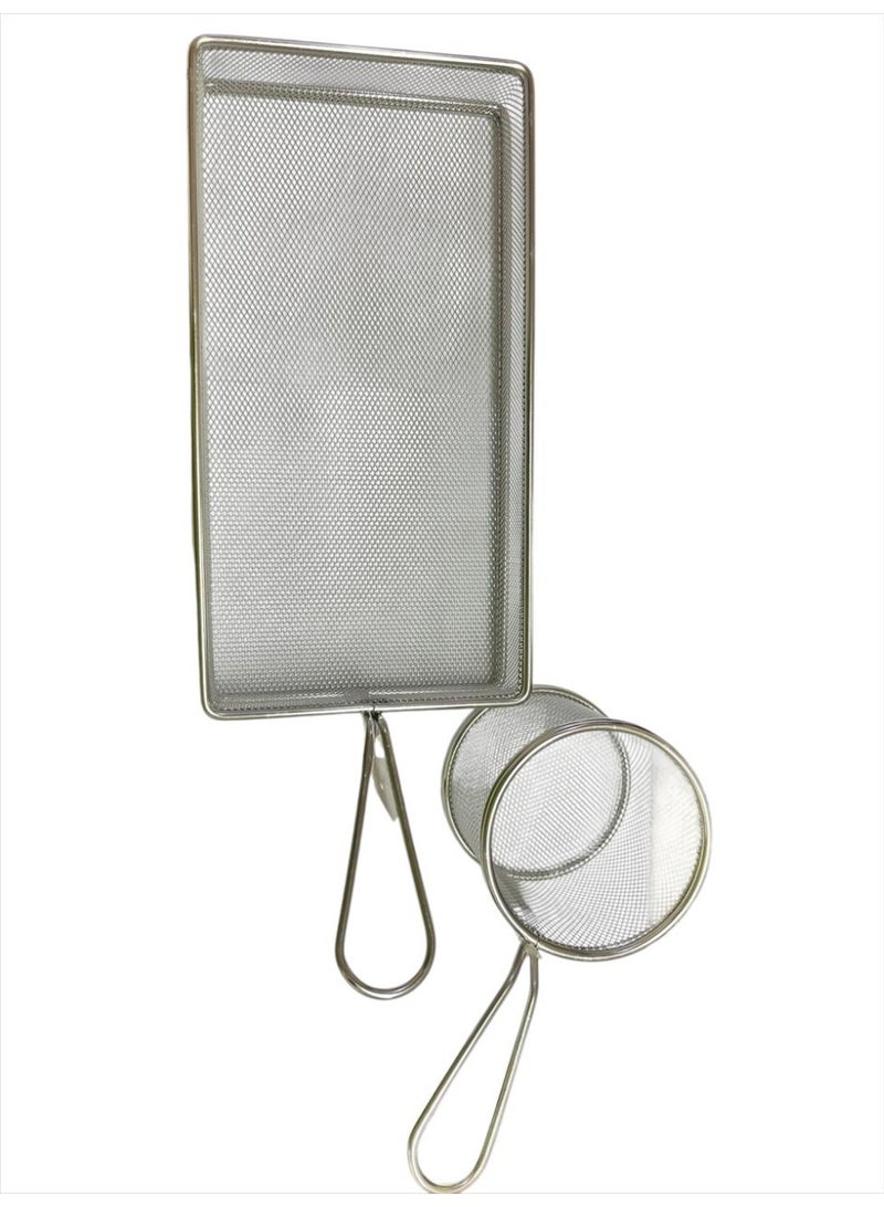 TANGLE Metal Mesh Strainer Set – 2 Pieces Kitchen Sieve for Cooking, Frying, and Draining - Image 2