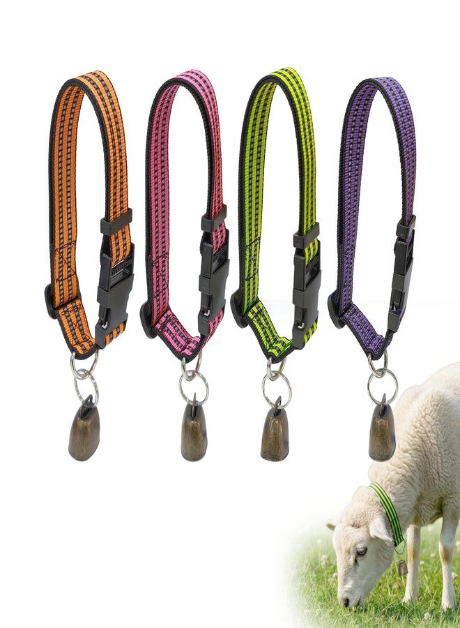 Chuanke Goat Collars and Bells，Durable Nylon Adjustable Collar with Quick Release Buckle & Loud Copper Bell, Anti-Lost Grazing Collar for Farm Animals, Sheep, and Cattle Accessories - Image 1