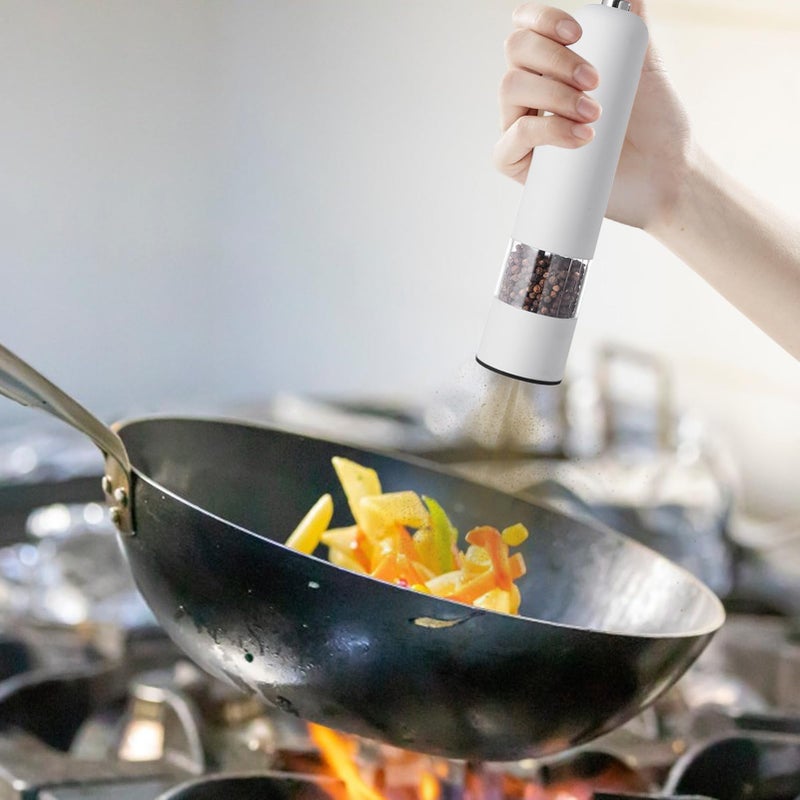 Red Electric Pepper Grinder Battery Powered Automatic Ceramic Salt Mill Kitchen Gadget - Image 3