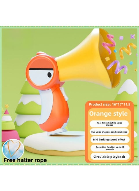 Postage Peco Peco Net Red Peco Peco Variable Loudspeaker Electric Recorder Horn Generation-Color:Cute Big-billed Bird [vitality Orange] Comes With A Lanyard-Specifications:[five Variables + Super Long Recording + Real-time Amplification] Free Battery + Gift Box