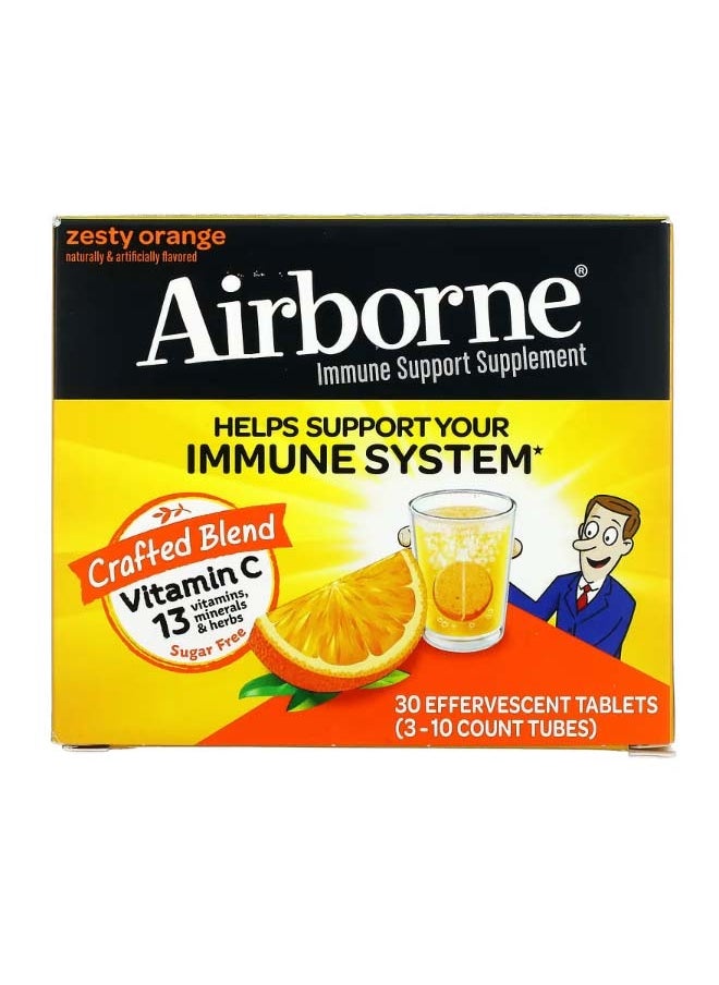 Airborne - Immune Support Supplement Zesty Orange 3 Tubes 10 Effervescent Tablets Each - Image 1