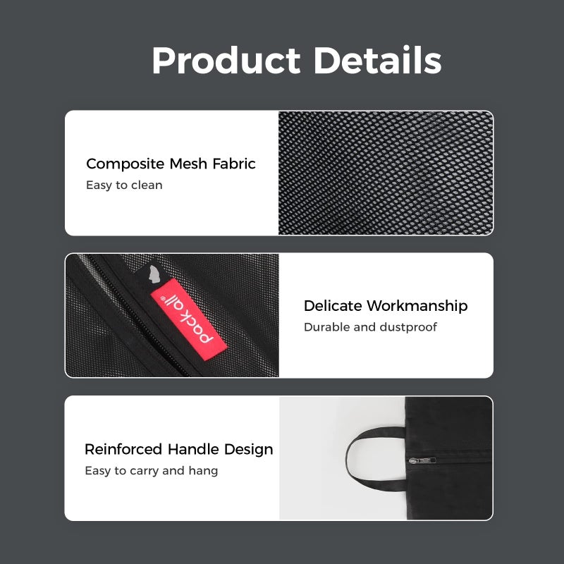 pack all Water Resistant Travel Shoe Bags, Shoe Storage Organizer Shoe Pouch with Zipper, for Men and Women (Black) - Image 5