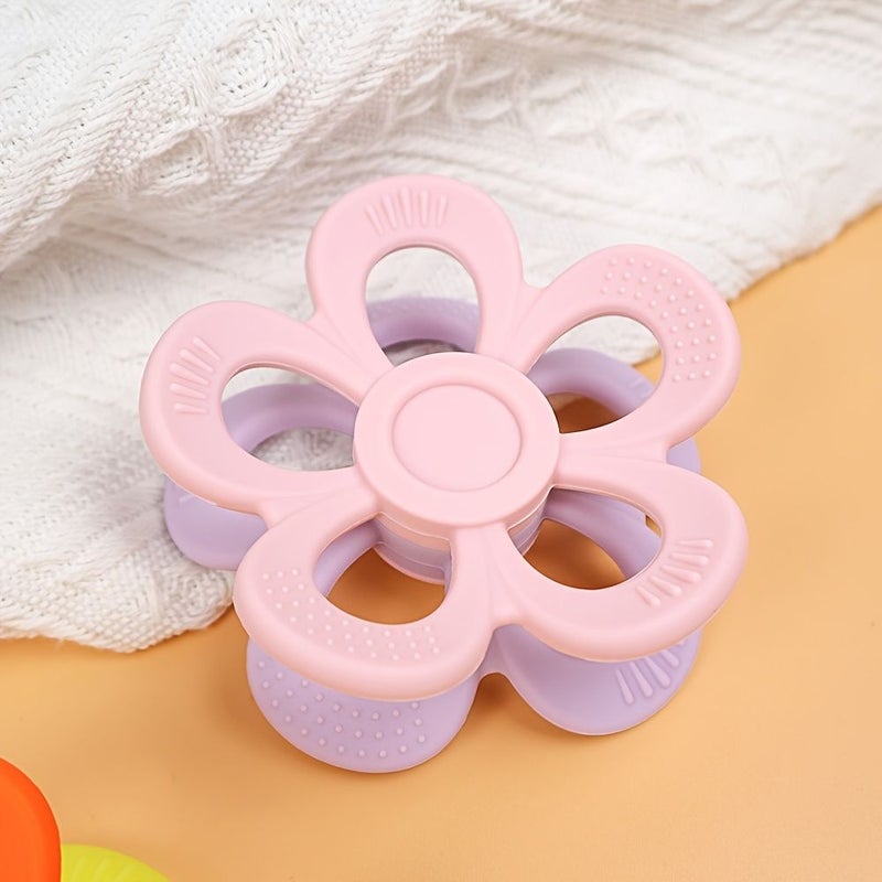 Blue Silicone Flower Double Sided Teething Toy - Image 5